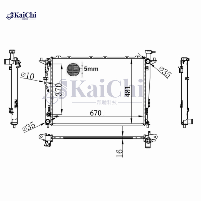 66696 Aluminum Core Radiator For 13-15 Kia Sorento II XM 3.5L